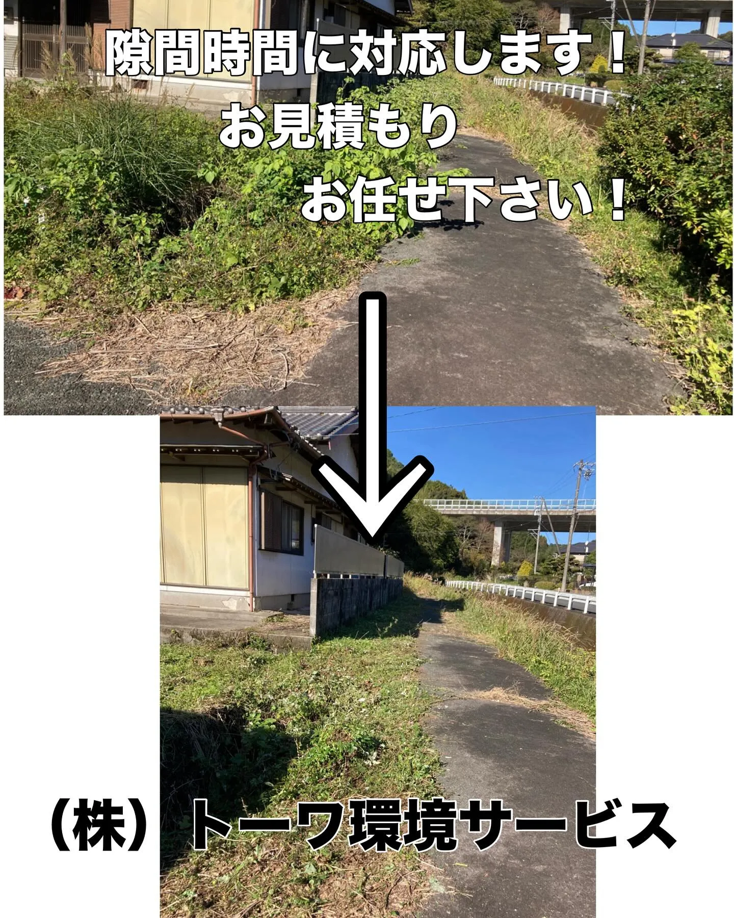 お庭の草刈りお任せ下さい！